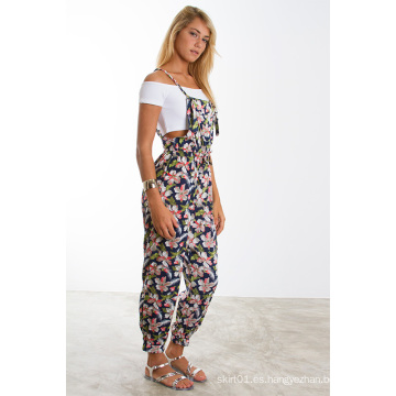 Nueva Impresión Floral Ajustable Cami Correas Sexy Jumpsuit